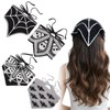 JATEBI 4 Pcs Skull Headbands Bat Crochet Spiderweb Gothic Head