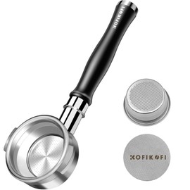 58mm Bottomless Portafilter For Breville, 2 Ears Slim Naked Portafilter Fits Breville Espresso Machines BES900XL, BES920XL, BES980XL, BES990BSS with Aluminum Handle, 18g Double Shot Filter Basket