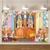 DASHAN 7x5ft Easter Backdrop for Photography Wooden Door Photo Backdrop