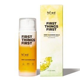 Fazed by Nature First Things First Deep Cleansing Balm, Oil Cleanser for Face & Makeup Remover with Kalahari Melon, Sacha Inchi, & Sea Buckthorn Oil, Pump Dispenser, Clean Skincare, 3.4 oz