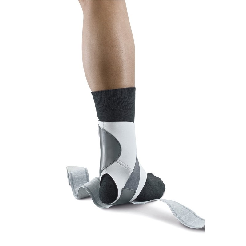 Push-Bandage med Aequi Flex Knöchelbandage bietet Unterstützung, Links, Grau/Weiß, Größe