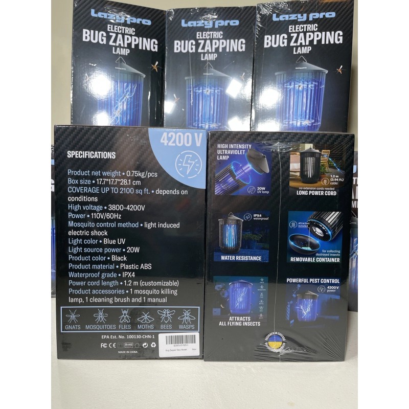 Lazy Pro Electric Bug Zapper Lamp & Attractant - NIB