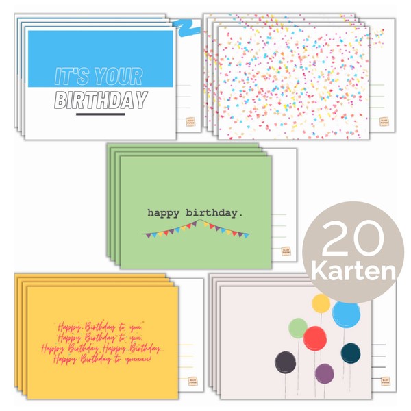 BLATT PAPIER® 20 x premium postcards (matte) made of postcard