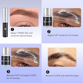 Libeauty Brow Lamination Kit, Eyebrow Lifting Kit, Brow Lifting Kit, Portable Packaging, Effect Lasts 6 Weeks for Home and Salon Eyebrow Lamination