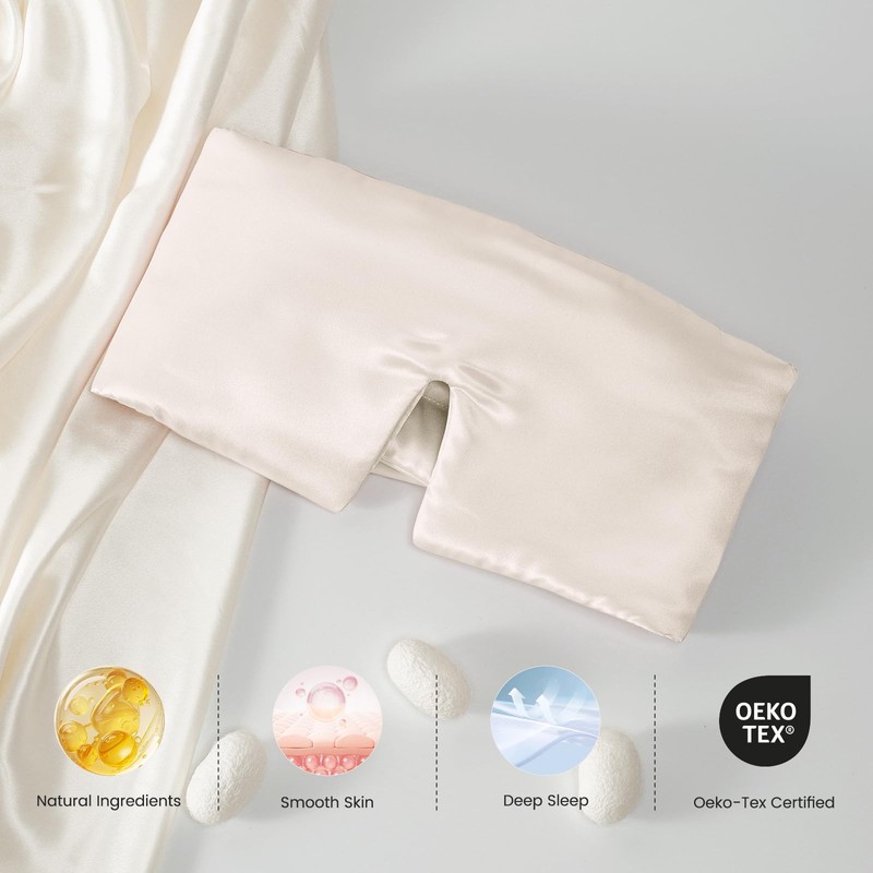 THXSILK 6A+ Grade 22 Momme Silk Sleep Mask, 100% Mulberry