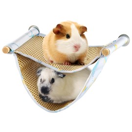Double Layer Rat Hammock Pet Ferret Hammock Hanging Soft Plush Guinea Pig Bunk Bed for Cage Sleep Chinchilla Squirrel Hamster Mice Birds Small Animals