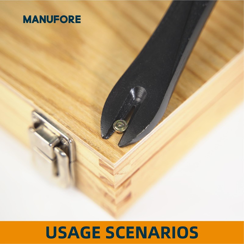 MANUFORE 4pcs Pry Bar Nail Puller Set, 12” Flat Pry