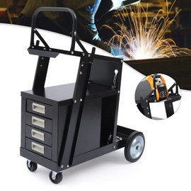 LYNICESHOP Welding Cart, Heavy Duty Welder Cart with 4 Drawers and Tank Storage Welder Cart Plasma Cutter for TIG MIG Welder and Plasma Cutter