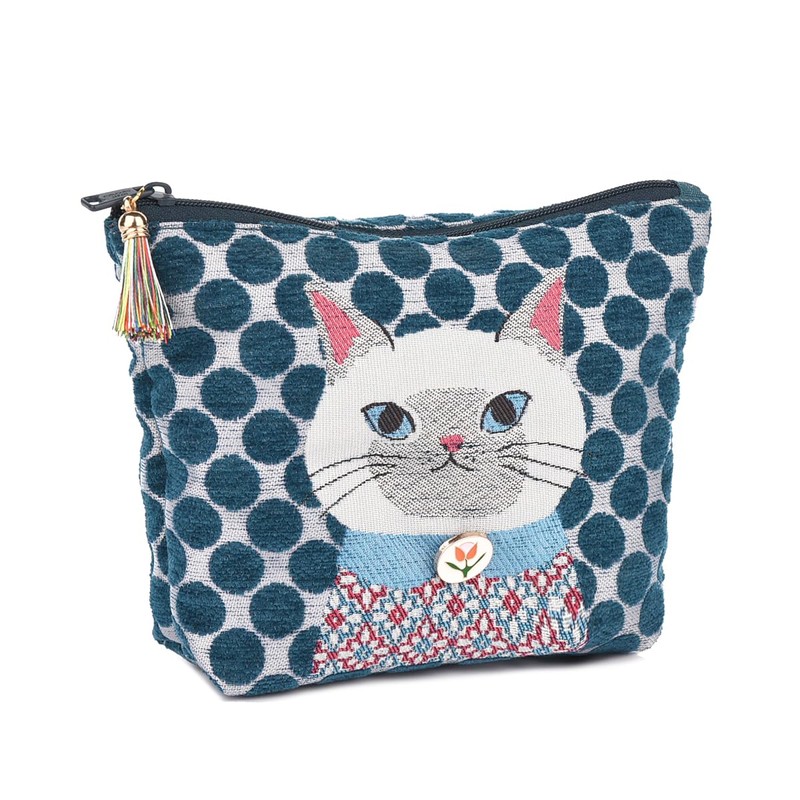 Kusguru Japan Parlor Suzurando Jacquard Woven Pouch, blue