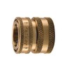 Parker Hannifin 1163-60 Series 1163 Brass High Flow Water Hose Connector Coupler, 3/4" Body Size, 3/4"-11-1/2 NH Port End, 1.16" Length