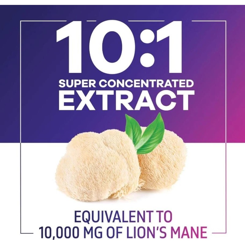 Nature's Peak Lions Mane Supplement Mushroom Capsules 10,000mg, Brain &