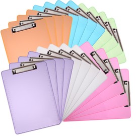 MIVIDE 24 Pack Colored Plastic Clipboards, Plastic Office Clipboards 12.6 x 8.9 Inch Standard Letter Size Clipboard for Classroom, Teacher, School, Home, Office Supply