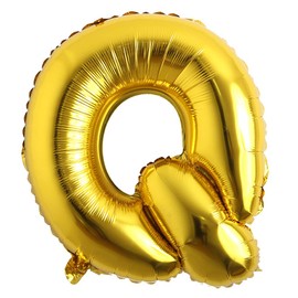 32 inch Letter Balloons Gold Alphabet Number Balloons Foil Mylar Party Wedding Bachelorette Birthday Bridal Shower Graduation Anniversary Celebration Decoration (32 INCH GOLD Q)