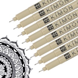 PATIKIL Micro Pen Fineliner Pens, 8Pcs 0.25mm Fine Point Drawing Pens Waterproof for Archival Artist Calligraphy Illustration Journaling Sketch, Black