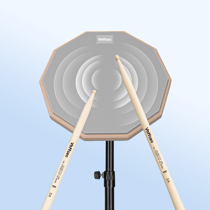 12" Adjustable Drum Practice Pad Set with Stand and Storage