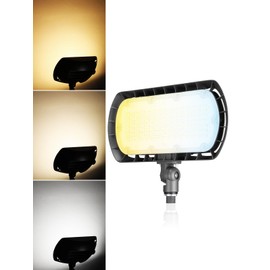 LEONLITE 90W/70W/50W Adjustable LED Flood Light Outdoor with Knuckle Mount, UL&DLC Listed, 5000K/4000K/3000K Selectable, 120-277V, Security Area Lights for Yard, Garage, IP65 Waterproof, Bronze