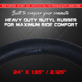 DURATREAD 24" Bike Tubes 24" x1.95/2.125" AV32mm Schrader Valve 24" Bicycle Inner Tubes Compatible with 24x1.95, 24x2.0, 24x2.10, 24x2.125 Bike Tire Tubes. Pack of Two