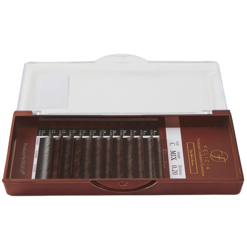 FELICIA [Dark Brown] Color Flat Lash Ultra Soft Eyelash Extensions