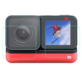 Screen Protector Compatible for Insta360 ONE R/RS Twin Edition and 4k Wide Angle Camera (4 Pack), FANZR Anti-Scratch Tempered Glass, FAN-US-2X 360(ab)