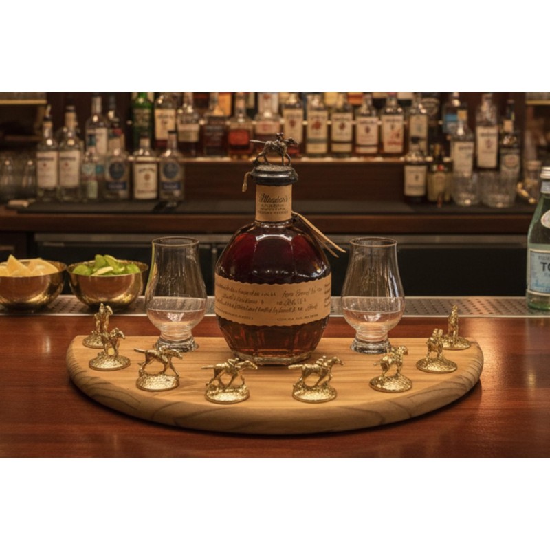Bourbon Cork Display Half Moon Shape With Light and Glass