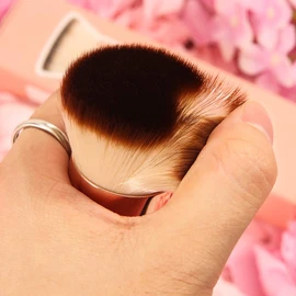 DUcare Foundation Brush, Face Brush, Concealer Brush, Popular, Round Makeup Brush, Easy to Use, Flat Top Type, Premium Taklon (Pink)