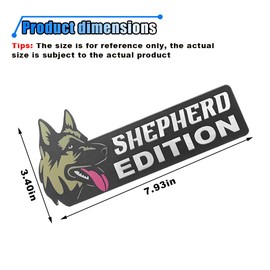 Dog Edition Badge for Car, 3D Laser Cutting Animal Car Emblem, Funny Cute Dog Badge Car Decals Sticker, Acrylic Bumper Sticker Auto Exterior Decoration Emblem for Car Truck (German Shepherd Dog)