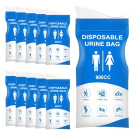 ILZAR 12pcs Disposable Urine Bag, 900ml Pee Bags for Travel for Men and Women, Emergency Unisex Urinal Bag Kit, Urine Vomit Bag for Camping, Hiking, Traffic Jams
