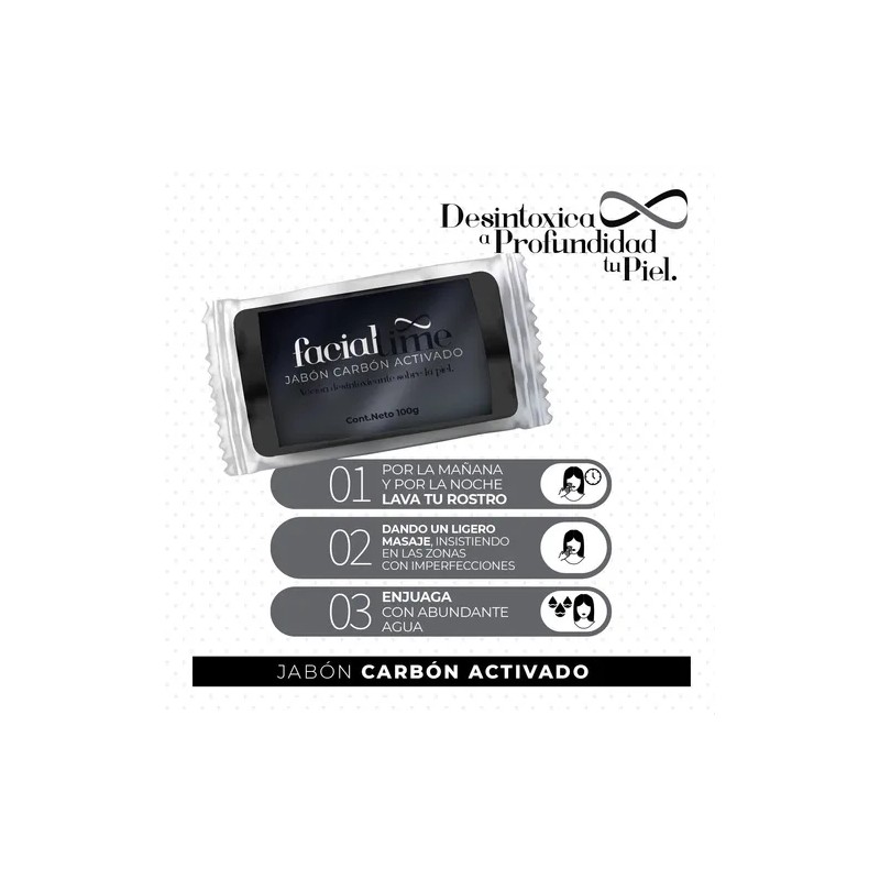 Jabn De Carbn Activado Colgeno Biotina 450gr Natural