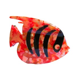 Fantasy Stripe Fish Hair Clip,Acetate Hair Clip,Big Claw Clip for Women,Red