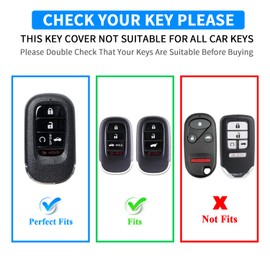 QBUC for Honda Key fob Cover, Key fob Case for Honda Civic Accord HR-V Pilot CR-V,5 Buttons 2022 2023 2024 TPU Key fob with Protection Leather Keychain Car Accessories (Pink)