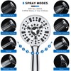 EJG High Pressure Handheld Shower Head with Hose and Adjustable