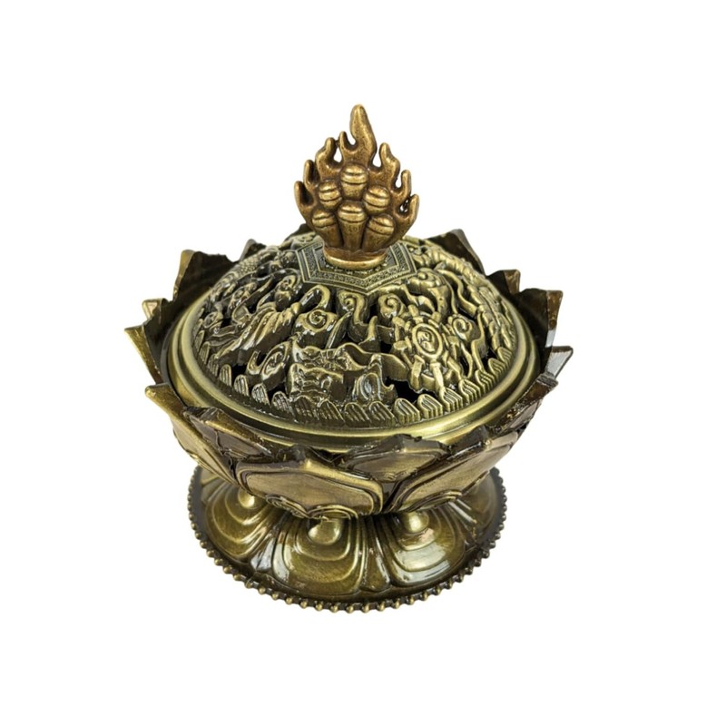 Something Different Wholesale Elegant Brass Metal Lotus Incense Cone Holder