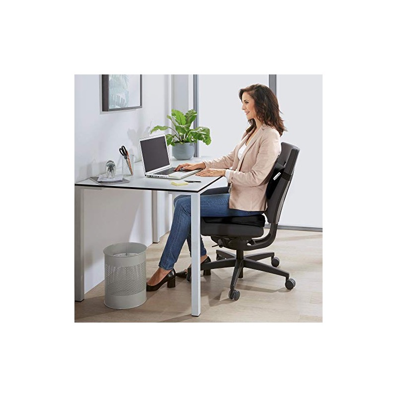 THERALINE Lumbar Cushion with Cover Black