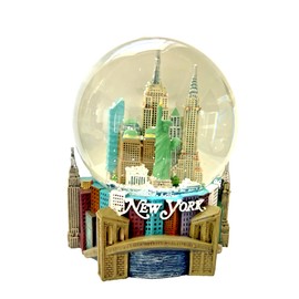 Musical Color New York City Skyline Snow Globe Souvenir 5 Inches Tall, 100mm Globe WG37