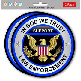 Law Enforcement Sticker (2pk 5 inches) - Strong Adhesive Waterproof Police Stickers - Does not Fade, Used for Car, Laptop, Truck, Water Bottle, Helmet, RV (Law Enforcement Sticker)