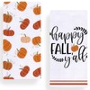 Happy Fall Y'all Pumpkin Stripe Kitchen Dish Towel 18 x