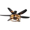 Ohniyou Farmhouse Ceiling Fan with Lights and Remote,52 inch Rustic