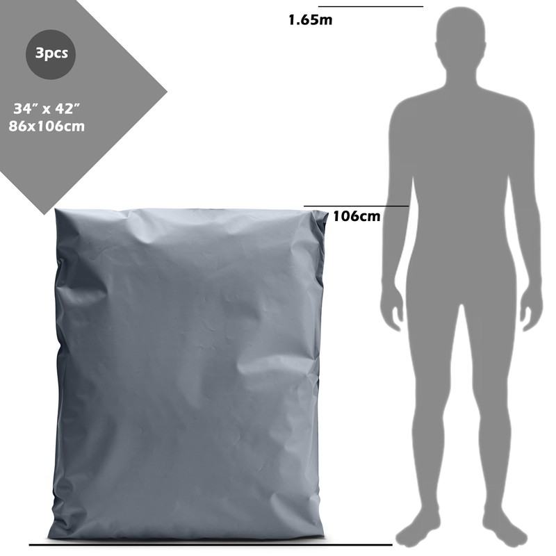 3 x (34" x 42") Extra Large Postage Bags, 86cm