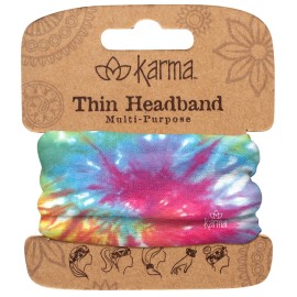 Karma Gifts Thin Headband, Rainbow Tie Dye