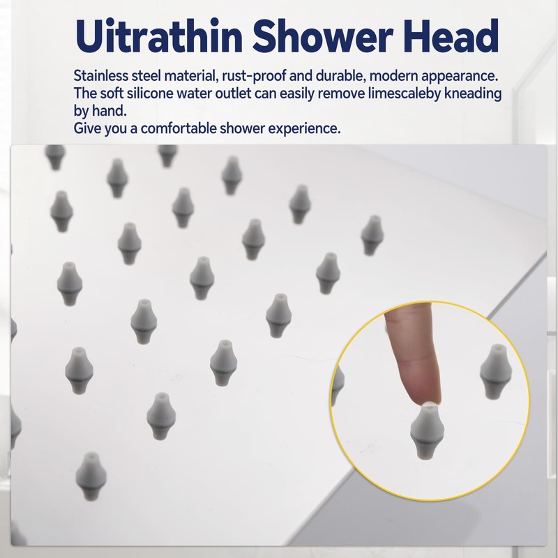 YDmeet 12 Inch Shower Head with Handheld Spray Combo- Rain