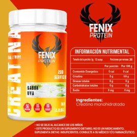 Creatina 1kg Monohidratada Fenix Protein 200 Servicios                                                                                                