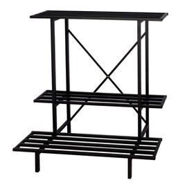 Zhongma 3 Tier Plant Stand Space-Saving Heavy Duty Plant Holder for Balcony, Home, Garden ,Metal Sturdy Plant Stand for Indoor and Outdoor