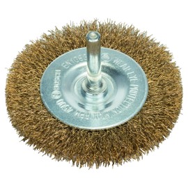 Bosch 1x PRO Brass-Coated Steel Longlife Wire Wheel, Crimped Wire for 6 mm Cylindrical Shank and Drill (Ø 75 mm, Professional Accessory Rotary Drill/Drivers)