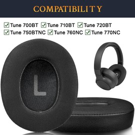 SOULWIT Cooling Gel Earpads Replacement for JBL Tune 700(700BT)/710(710BT)/720(720BT)/750(750BT,750BTNC)/760(760NC)/770(770NC) Headphones, Ear Pads Cushions with Softer Noise Isolation Foam (Black)