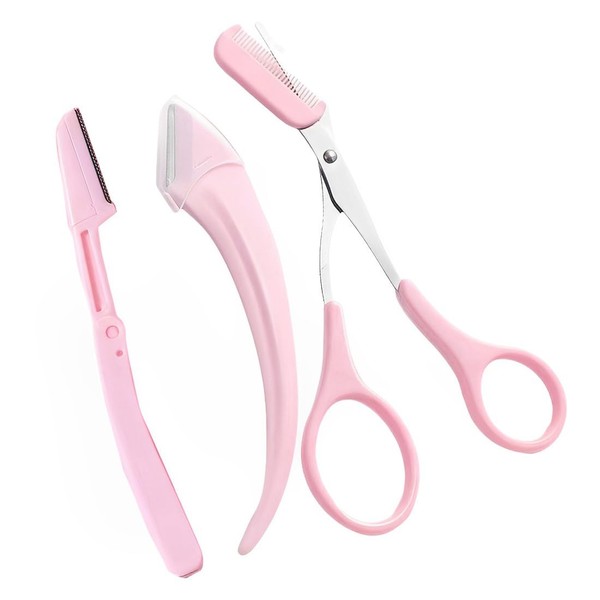 BIRLOZA Eyebrow Scissors Eyebrow Scissors with Comb Eyebrow Brush Eyebrow