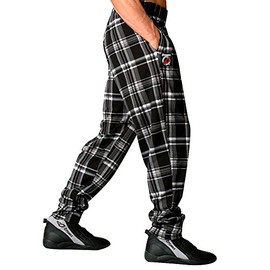 Otomix Men's Baggy Bodybuilding Workout Pants Plaid (X-Large)