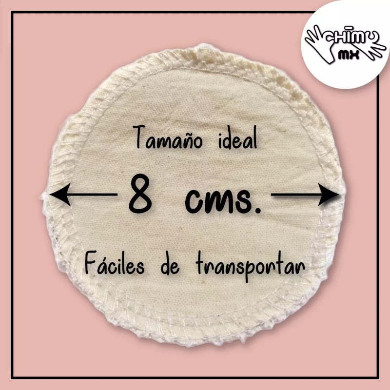 ChimuMX Set Almohadillas Pads Reutilizables Desmaquillantes Natural