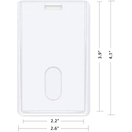 Clear Heavy Duty ID Badge Holders- 3 Pack with Retractable Badge Reel,Vertical