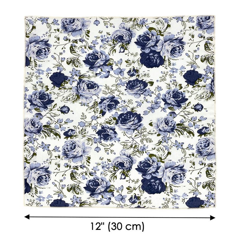 Kebocis - Pañuelo cuadrado con bolsillo floral para hombre, Blanco