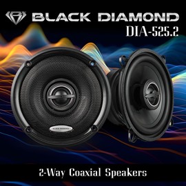 BLACK DIAMOND Dia-525.2 5.25" Coaxial Speaker 2 Way 80 Watts 4-Ohm (Sold in Pairs)